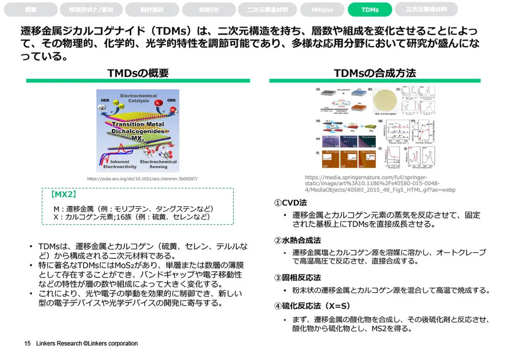 特異形状ナノ素材のエネルギー分野における活用事例～MXene・遷移金属ジカルコゲナイド（TMDs）～