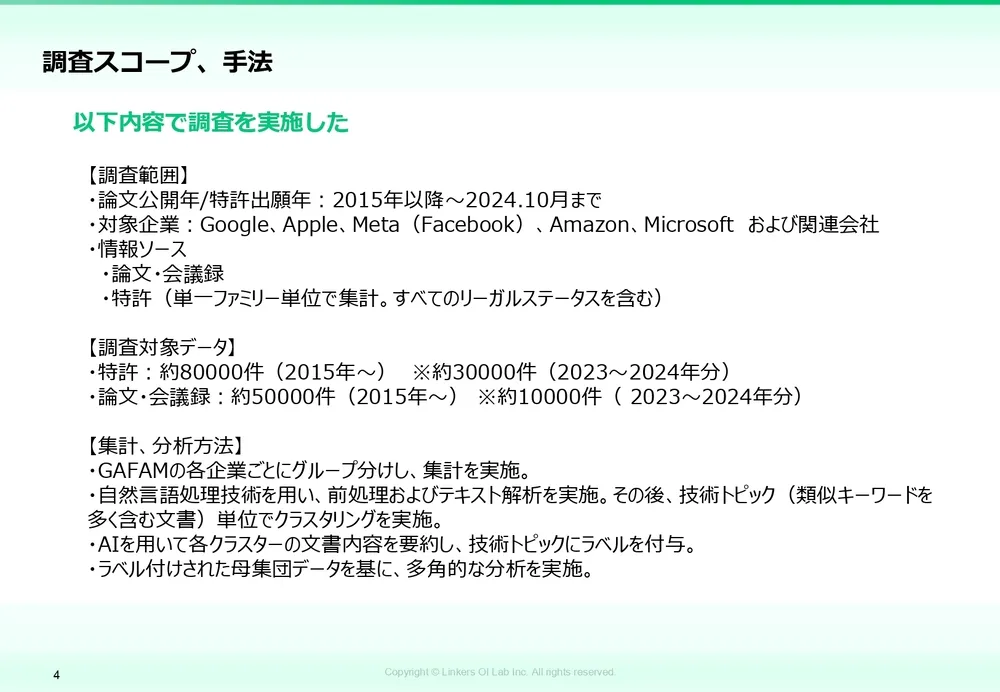 GAFAMの技術動向を論文・特許から徹底分析！